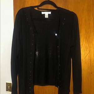Jessica Holbrook Black Silk Blend Cardigan